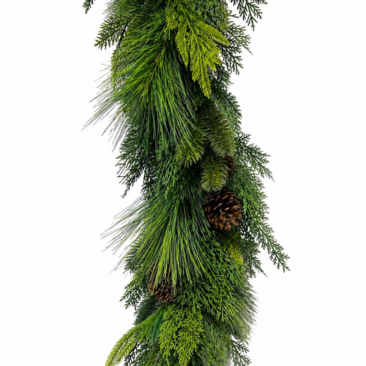 9' Gathered Greens Real Touch Garland