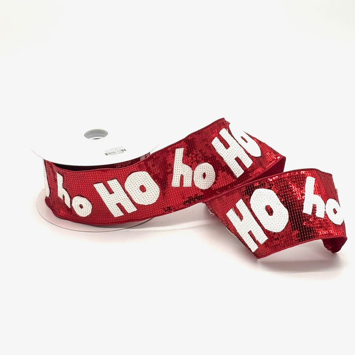 4" x 10YD SEQUIN EMBROIDERY ON RED HO HIO PATCHES WITH DUPION BACKED RIBBON