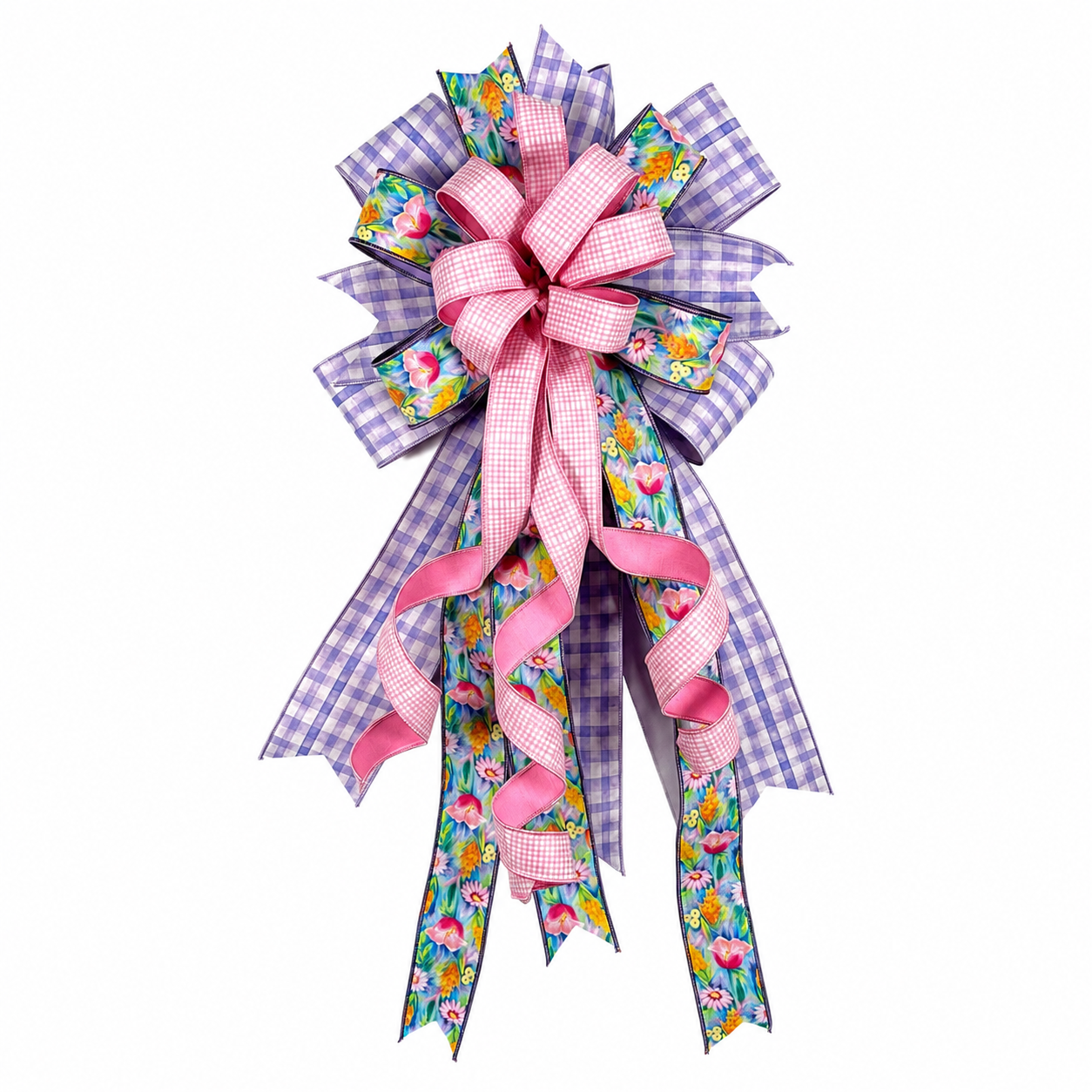 18" X 40" HYDRANGEA MARKET PREMADE BOW