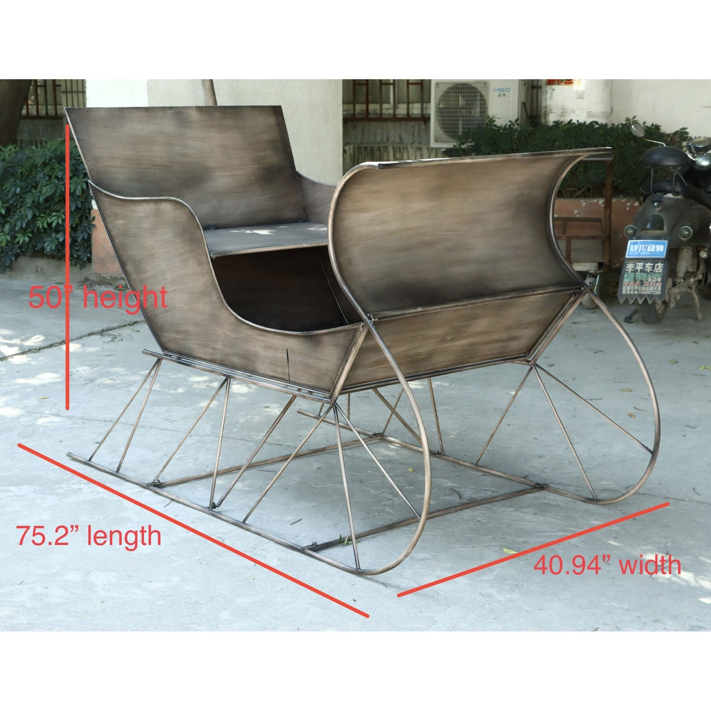 Life Size Metal Sleigh (Local Pick Up Only)