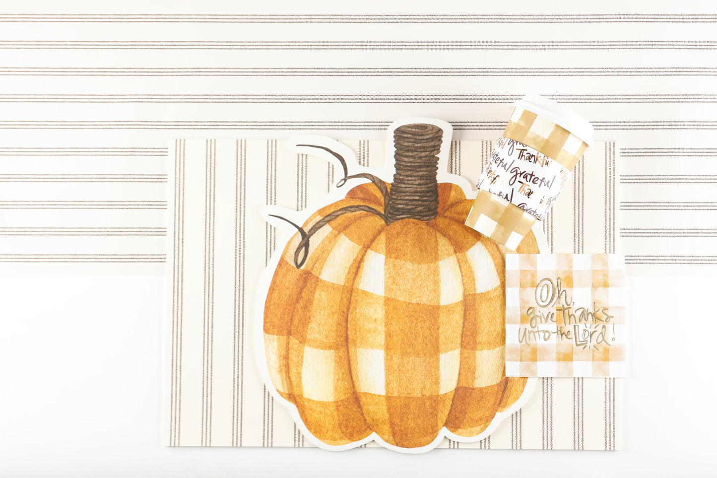 Brown Ticking On Cream Placemat