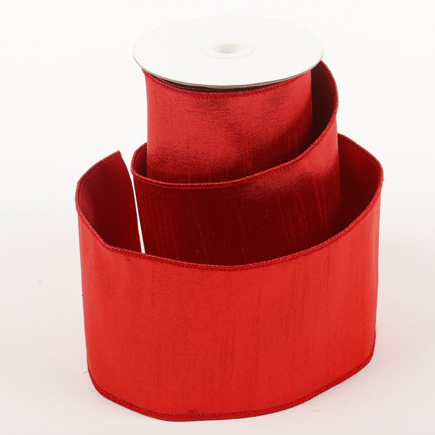 4" X 5 YDS Red Dupion Backed Ribbon