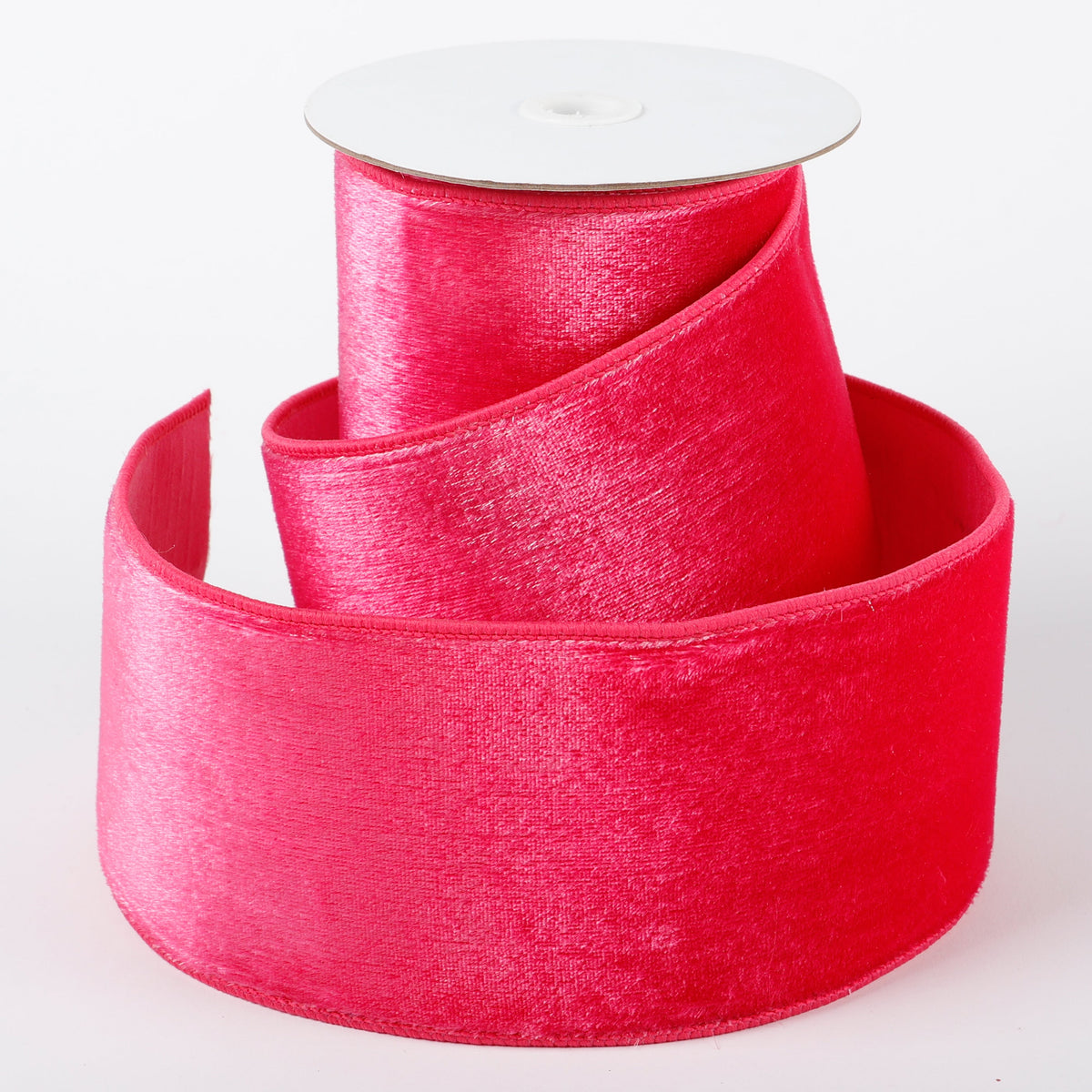 4" X 5 YDS HOT PINK VELVET DUPION BACKED RIBBON
