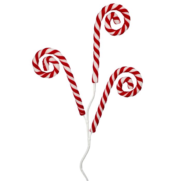 30" GLITTER VELVET STRIPE CANDYCANE X3 SPRAY