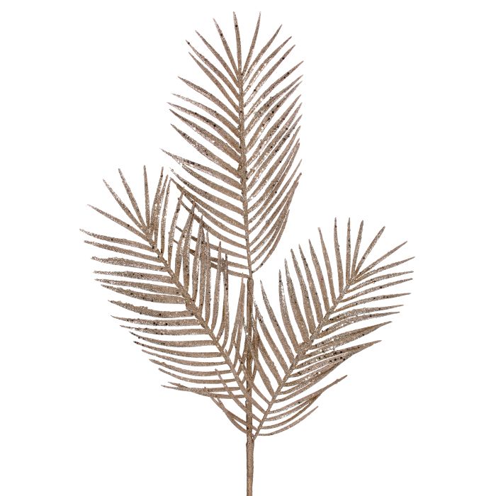 34" GLITTER/MICA TRIPLE PALM LEAF SPRAY-CHAM