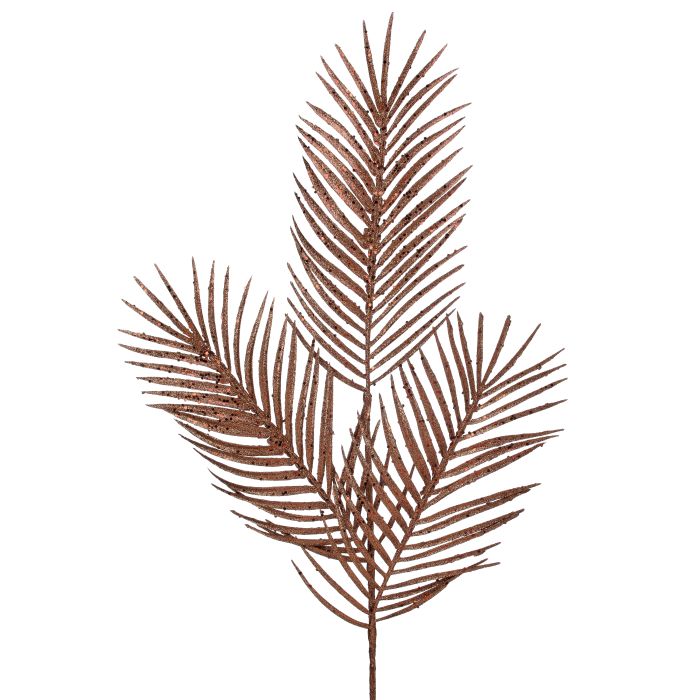 34" GLITTER/MICA TRIPLE PALM LEAF SPRAY-COPP