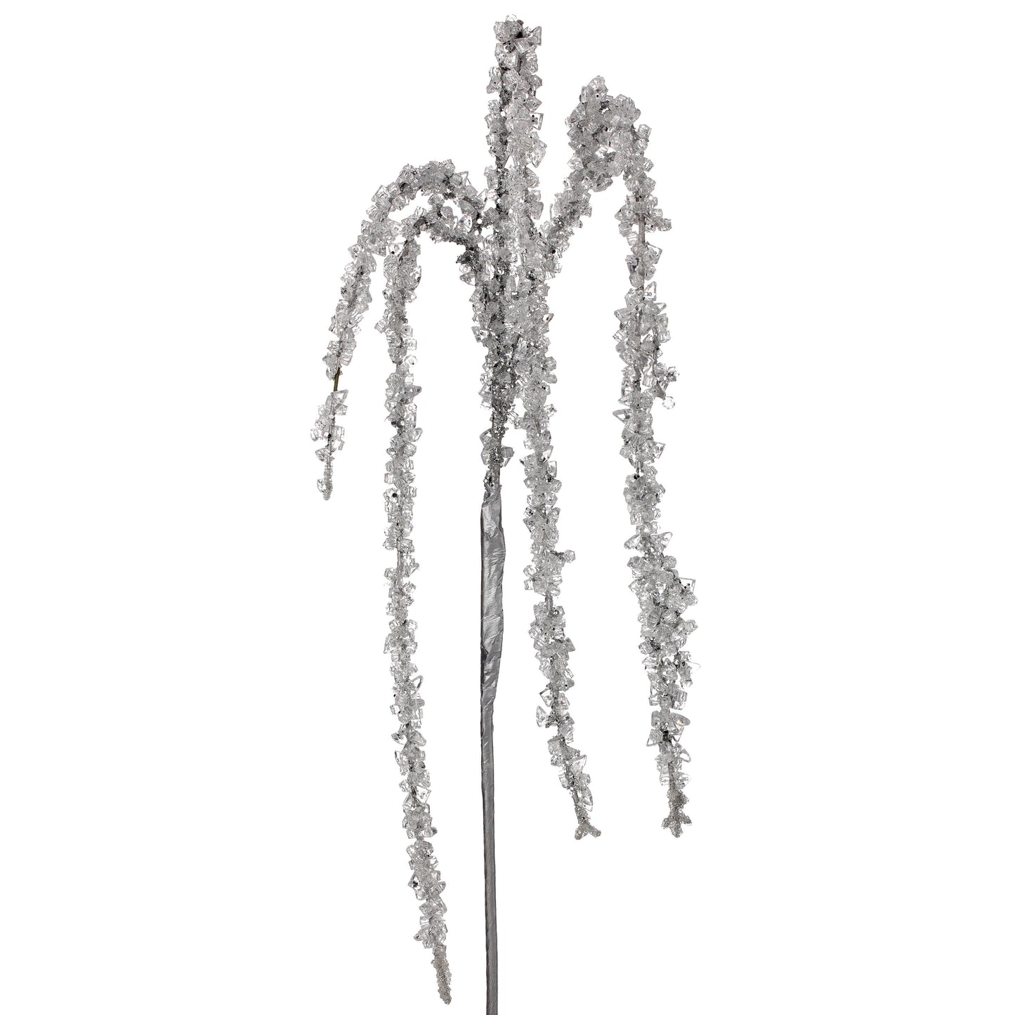 36" SILVER HANGING ICED BRANCH