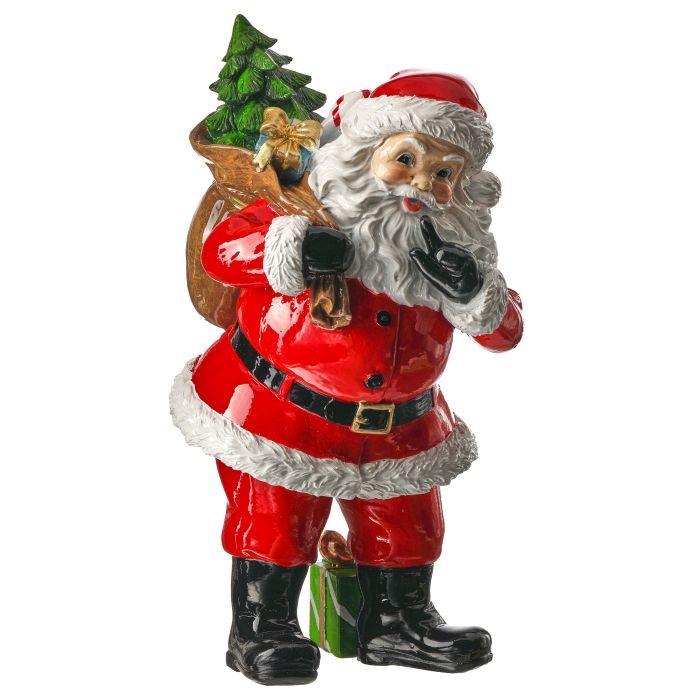10" RESIN SANTA W/TOY SACK