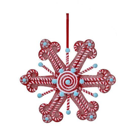16" FROSTED PEPPERMINT SNOWFLAKE