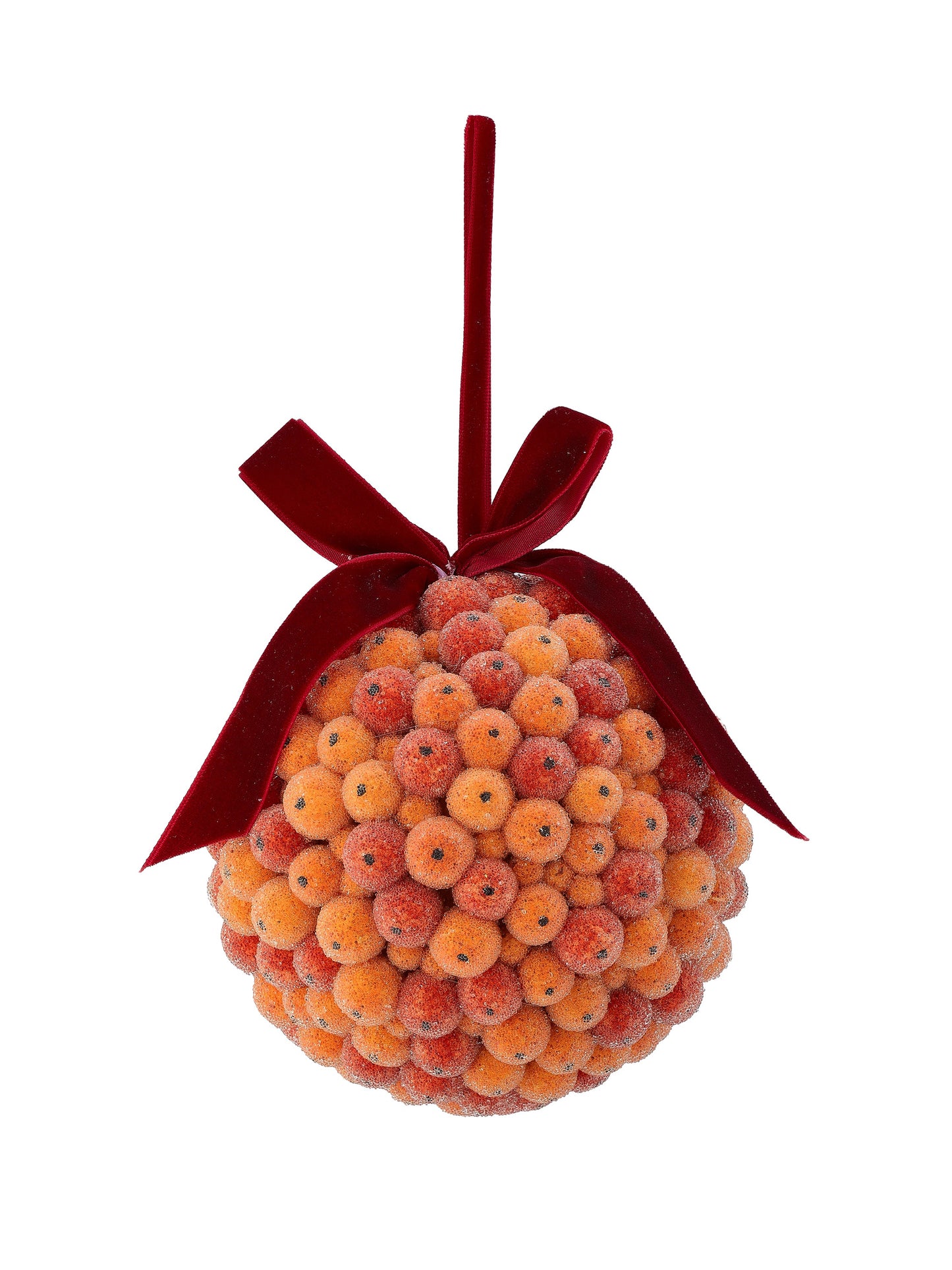 5" Beaded Berry Ball Ornament, Citrus