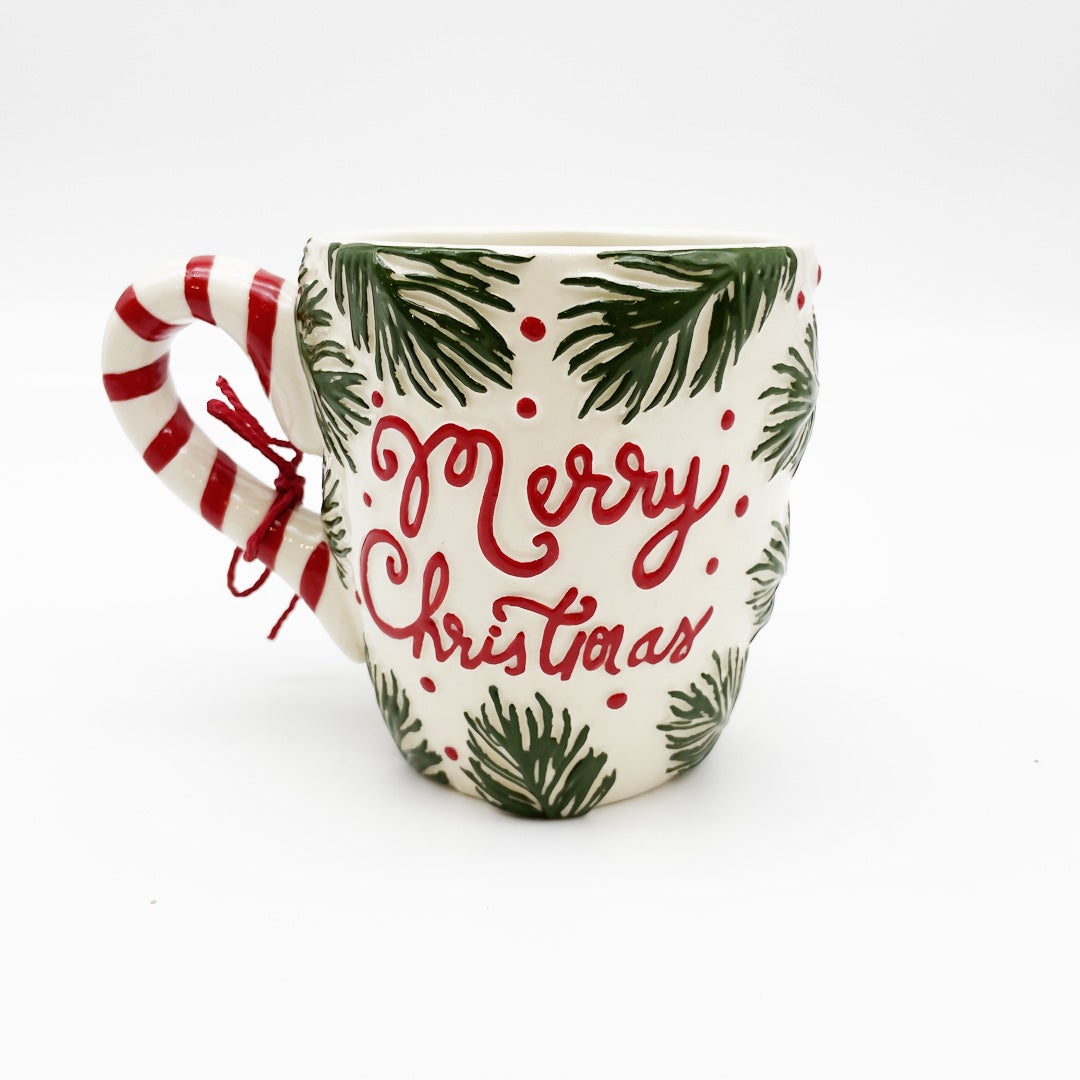 Pine Bough Merry Christmas Mug-ONE ONLY