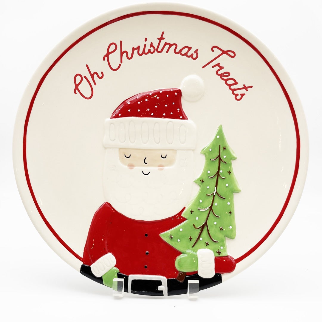 Oh Christmas Treats Santa Round Plate