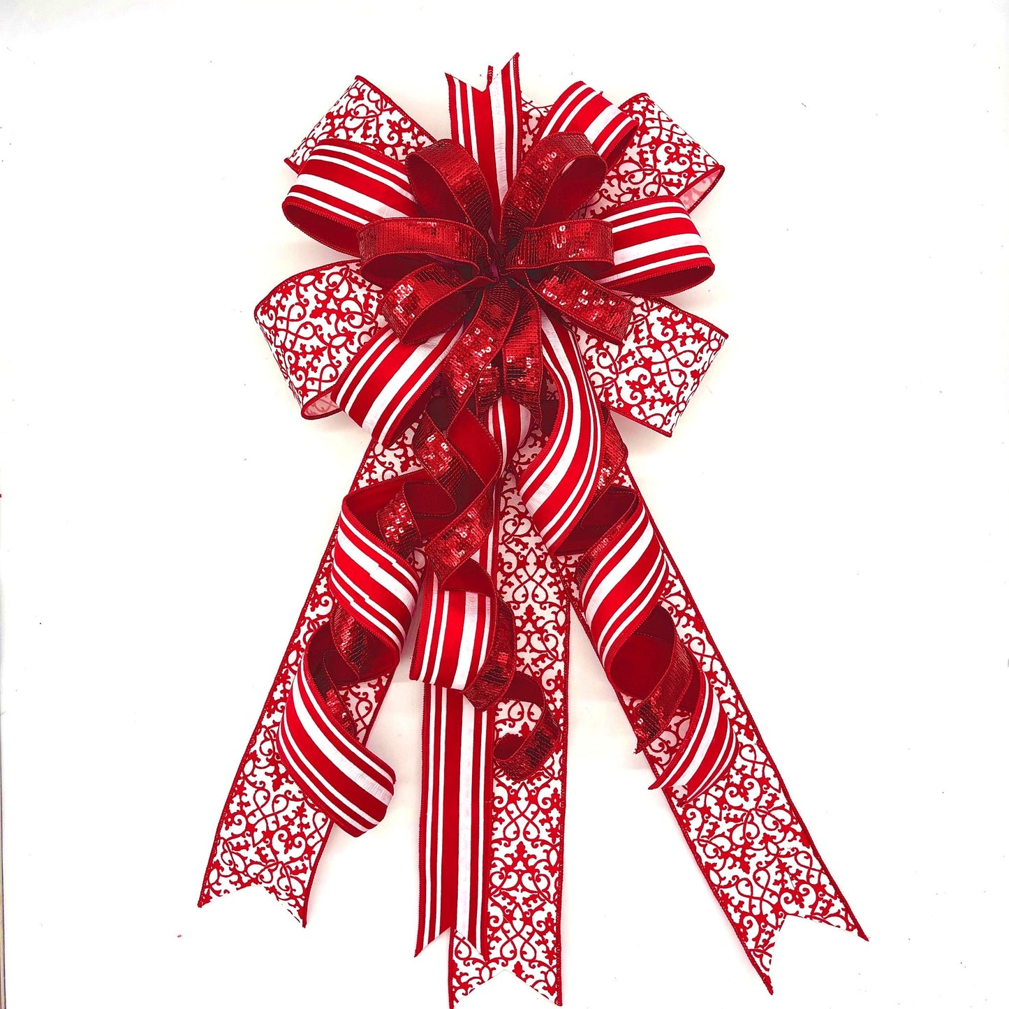 18" X 32" RED/WHITE HOLIDAY BOW STYLE 11