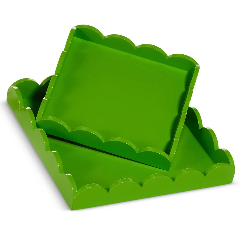 9.5" Green Scalloped Tray (SMALL ONLY)