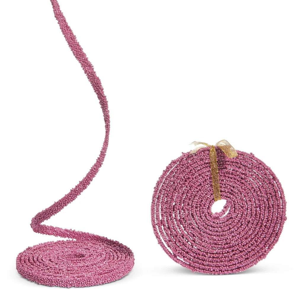 15' X 0.5" Pink Beaded Garland