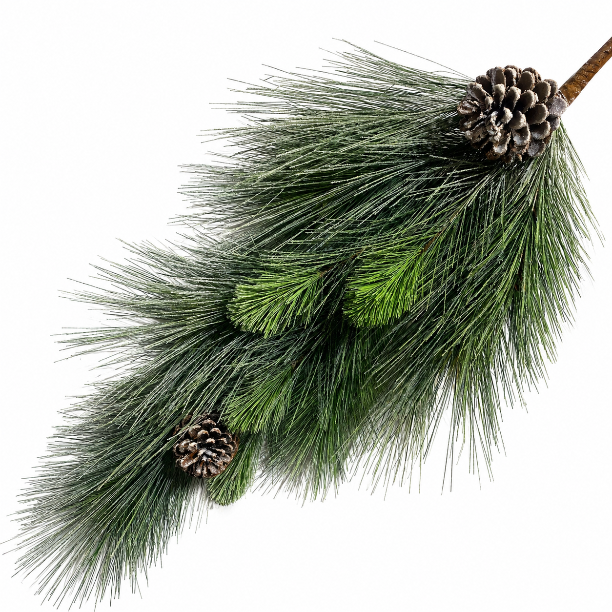 38" Real Touch Snowed Pine Spray with Pine Cone