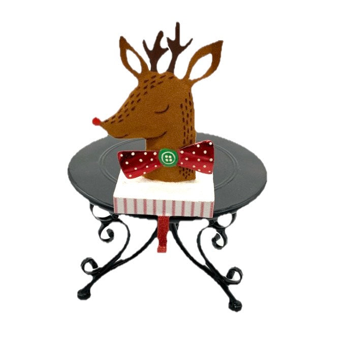 Reindeer Stocking Holder 9" x 4"