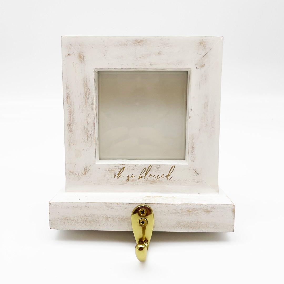 Oh So Blessed White Wash Photo Stocking Holder