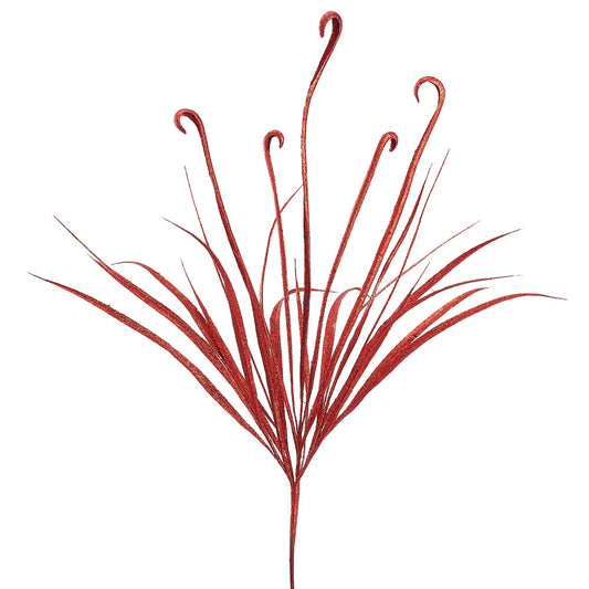35" Glittered Curly Grass Bush