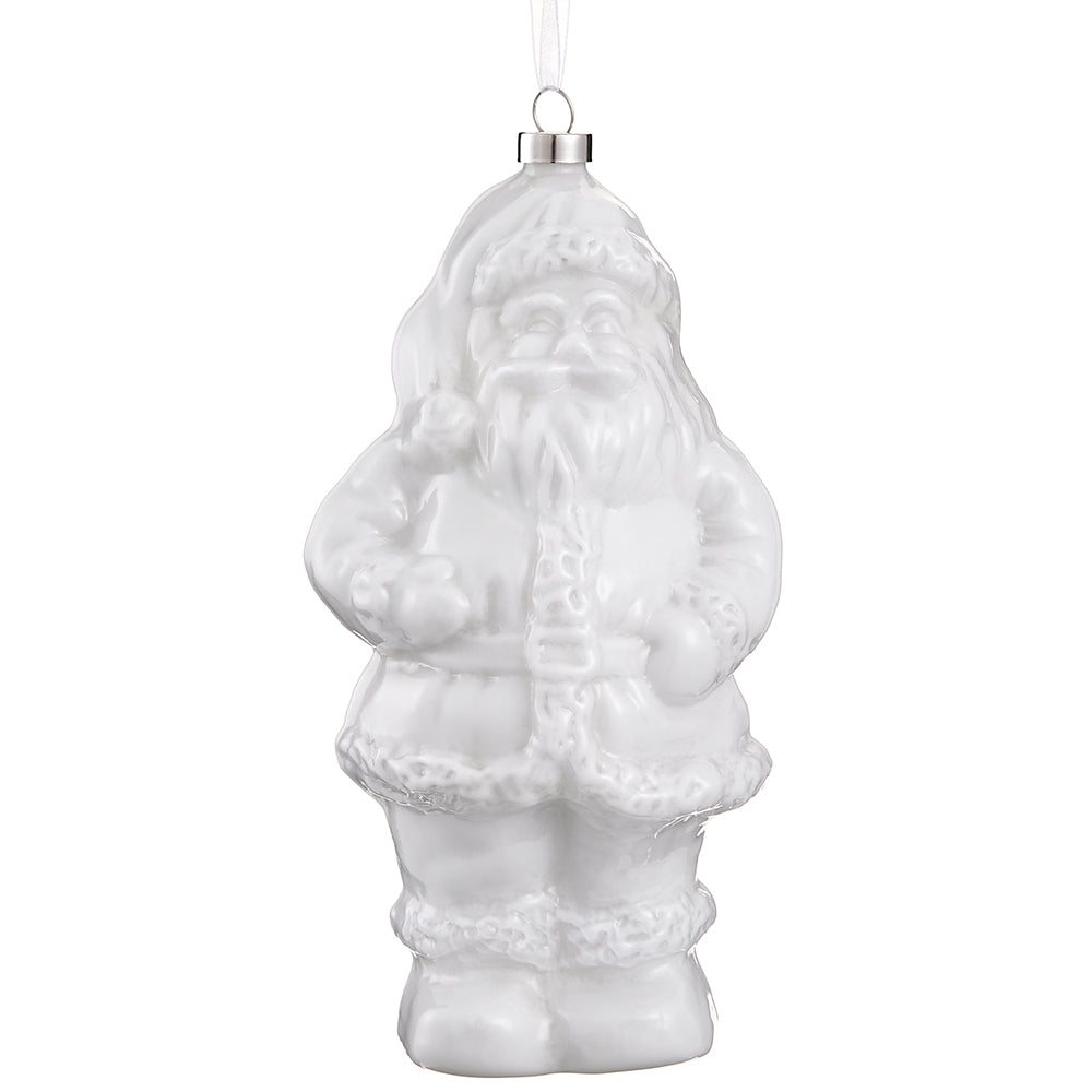7.5" Glass Santa Ornament