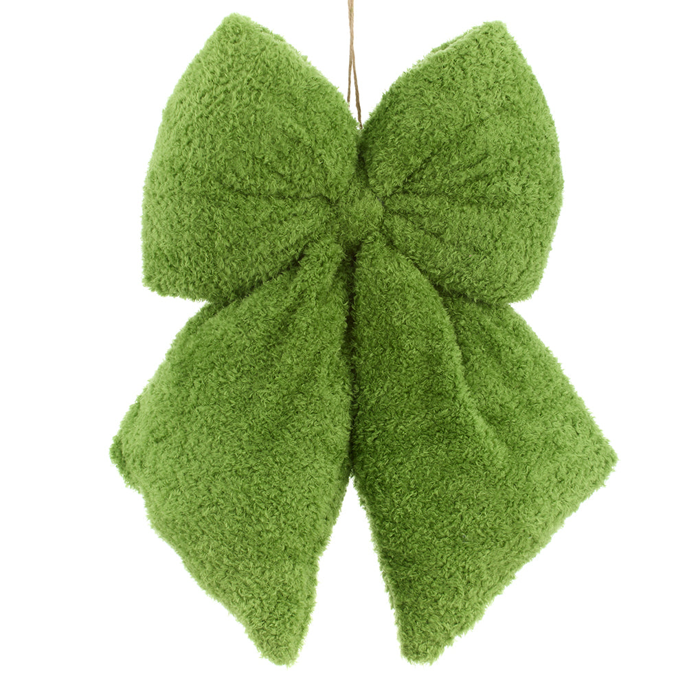 15"Wx22"L Furry Moss Bow