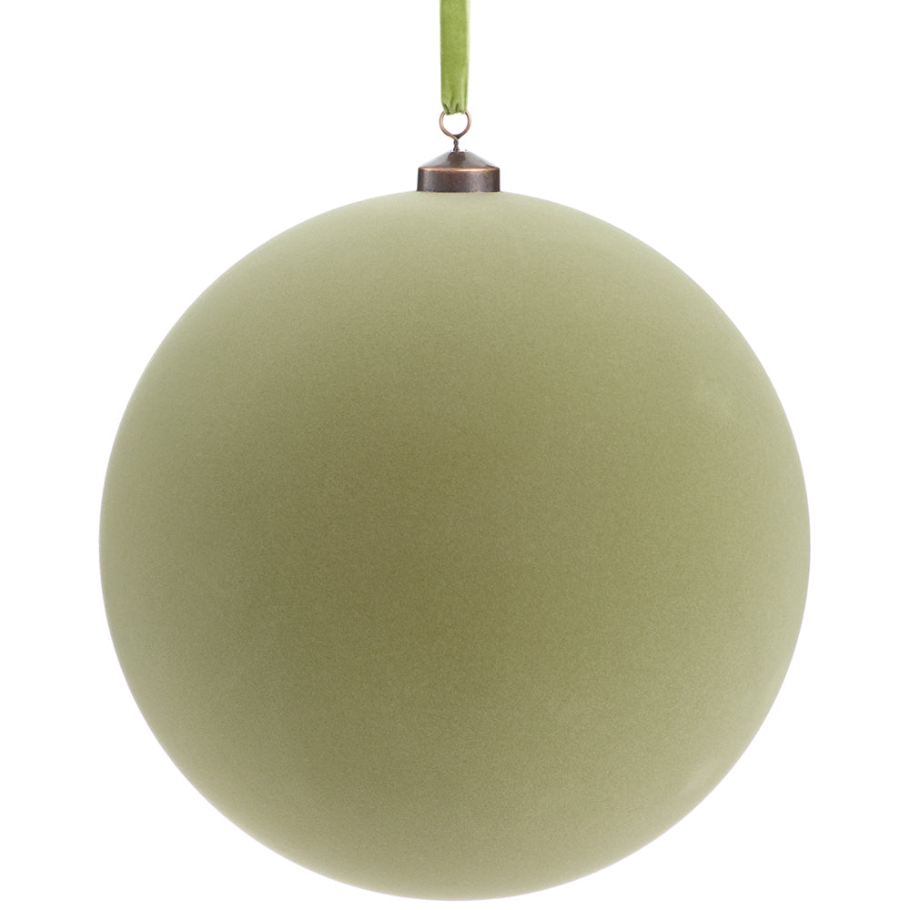 12" Flocked Ball Ornament
