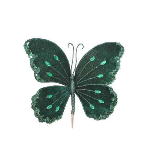 8.5" Decorative Butterfly, Green