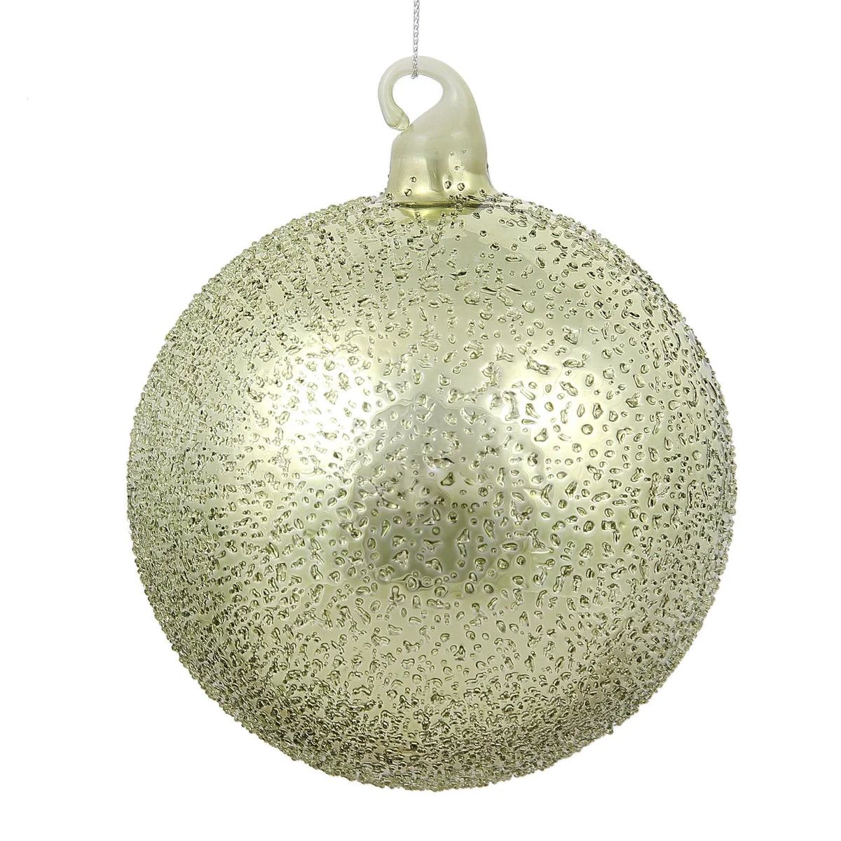 Glass Beaded Ball Ornament 120MM, Moss Green