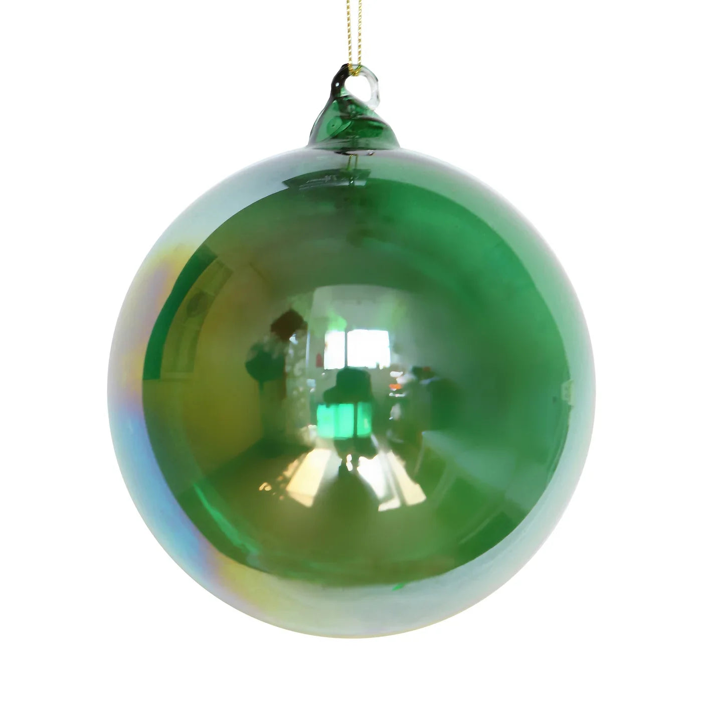 Bottle Glass Ball Ornament 120MM, Emerald Green