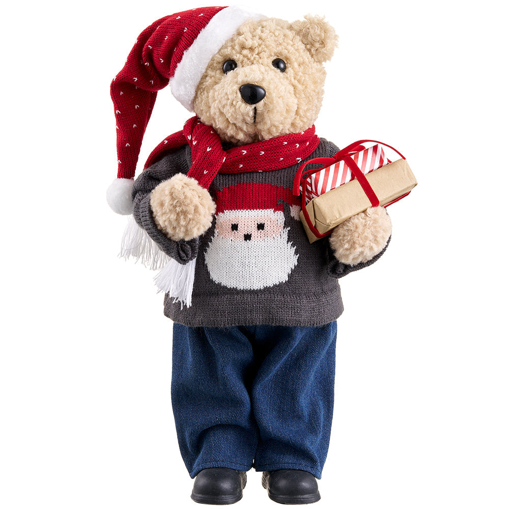 16" Holiday Bear Holding Gift Boxes