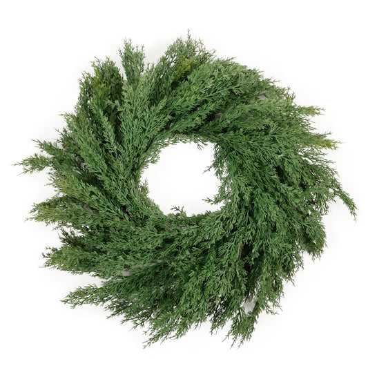 30" REAL TOUCH WREATH WITH MIXED ABIES GRANDIS