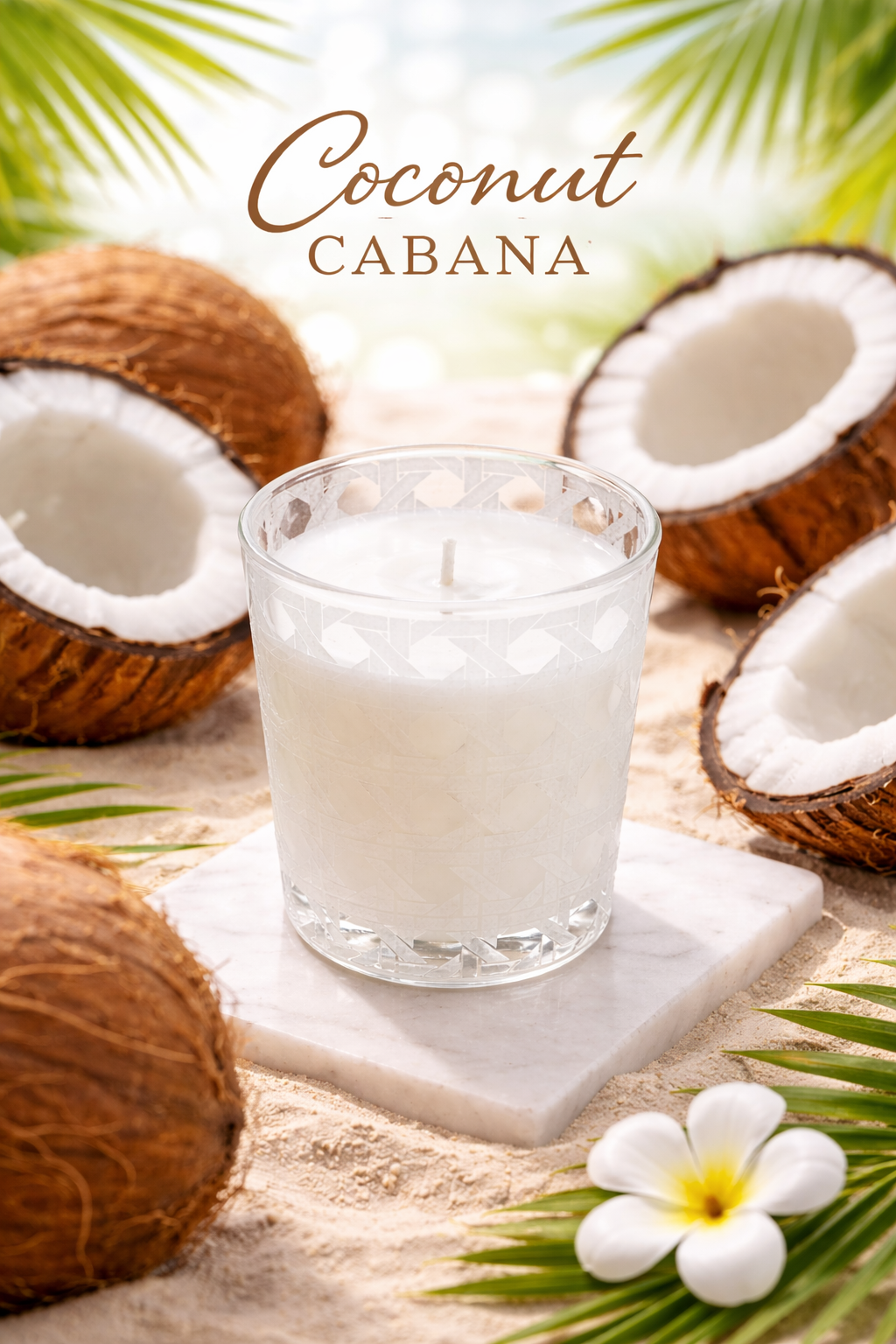 Coconut Cabana 3 oz Votive Candle with Bow