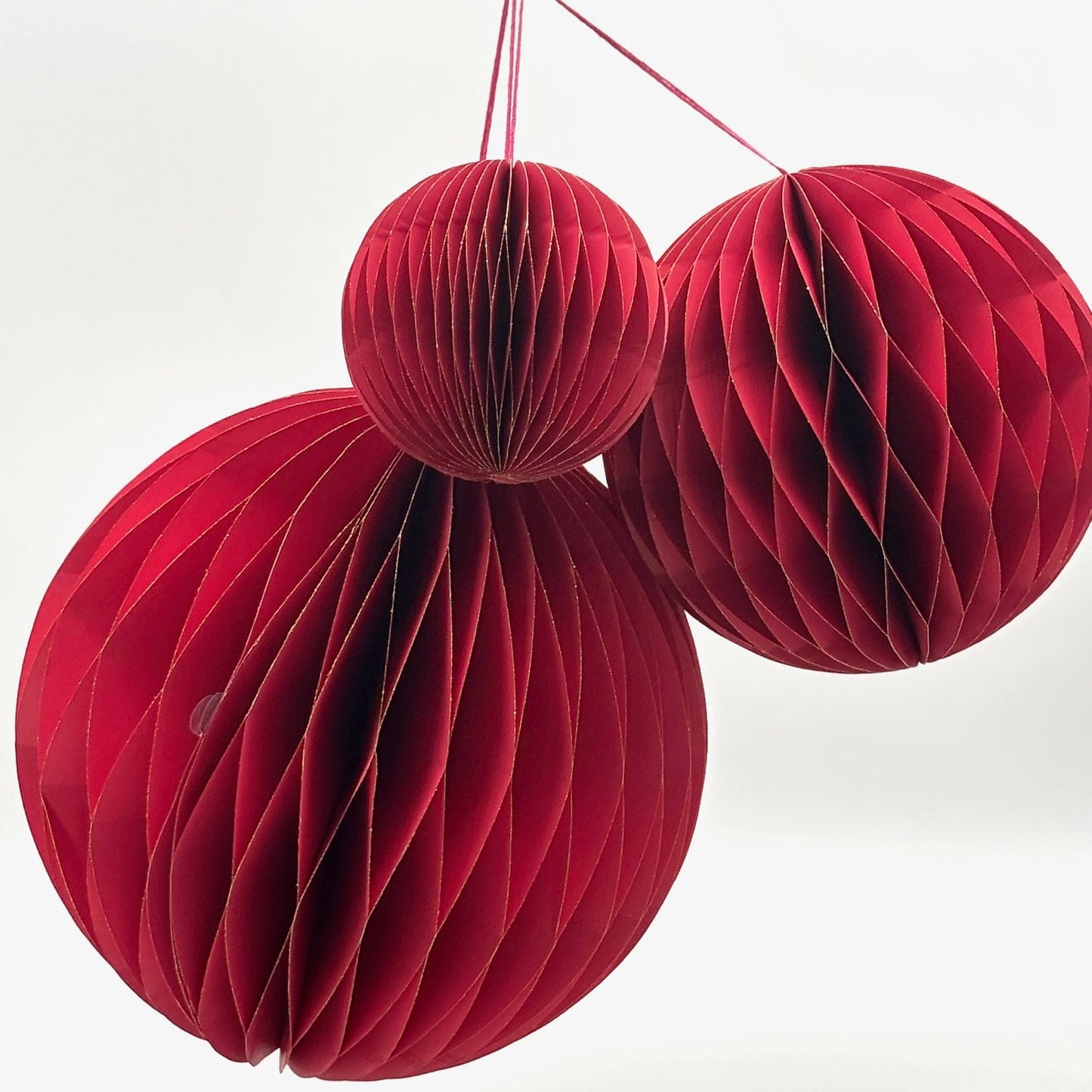 10" Hanging Ball Paper Ornament-Hot Pink