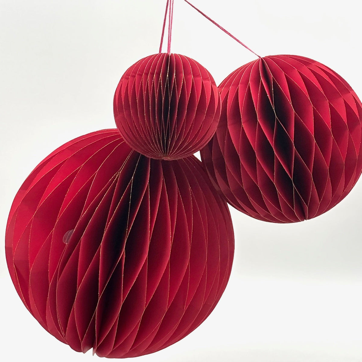 6" Hanging Ball Paper Ornament-Hot Pink