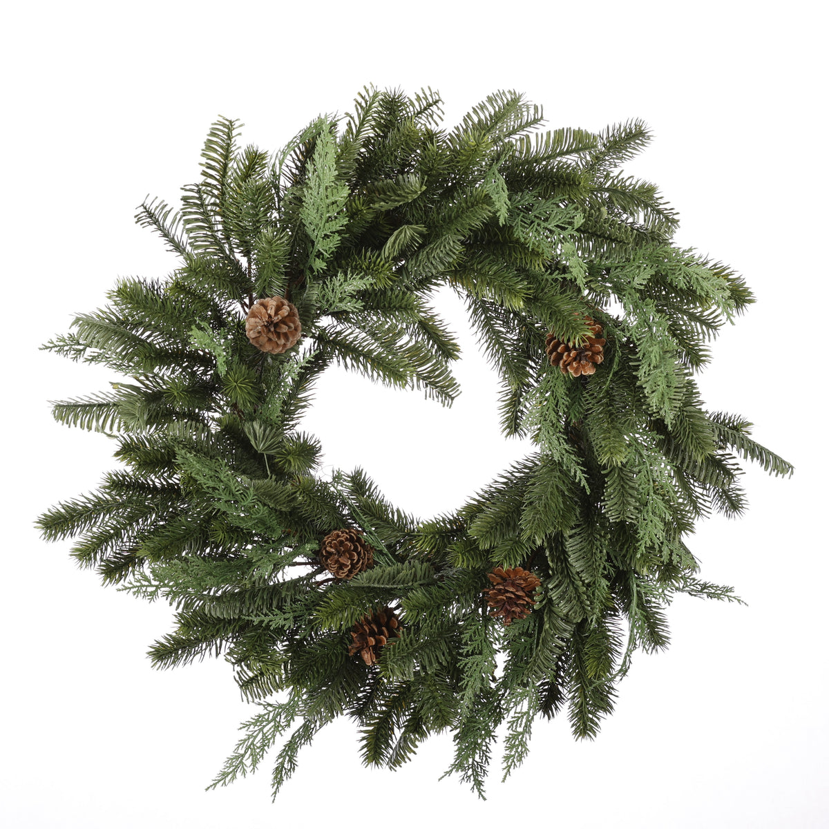 27" REAL TOUCH WREATH WITH ABIES NOBILIS & PINECONE