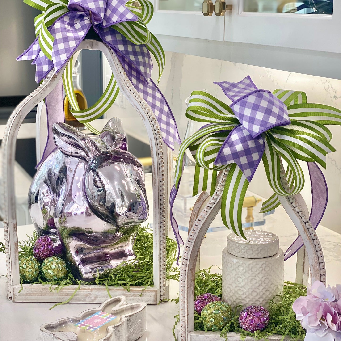 Purple Glass Easter Rabbit