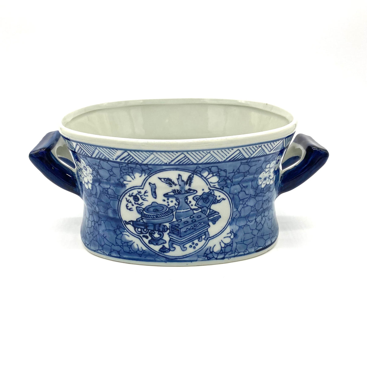Small Blue & White Planter