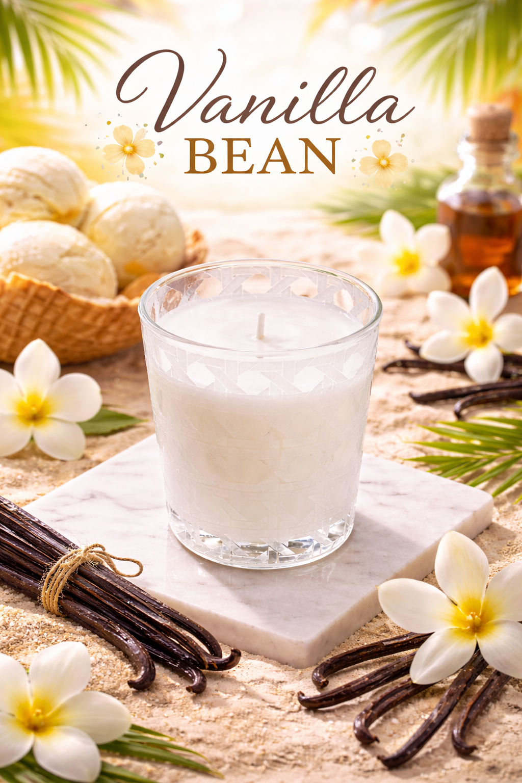 Vanilla Bean 3 oz Votive Candle with Bow